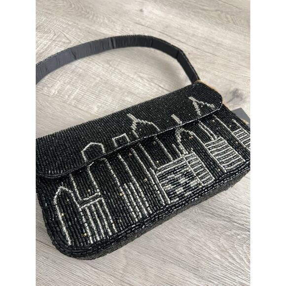 New York City Skyline Beaded Shoulder Hand Bag City Views Viral Made in India - Picture 5 of 9